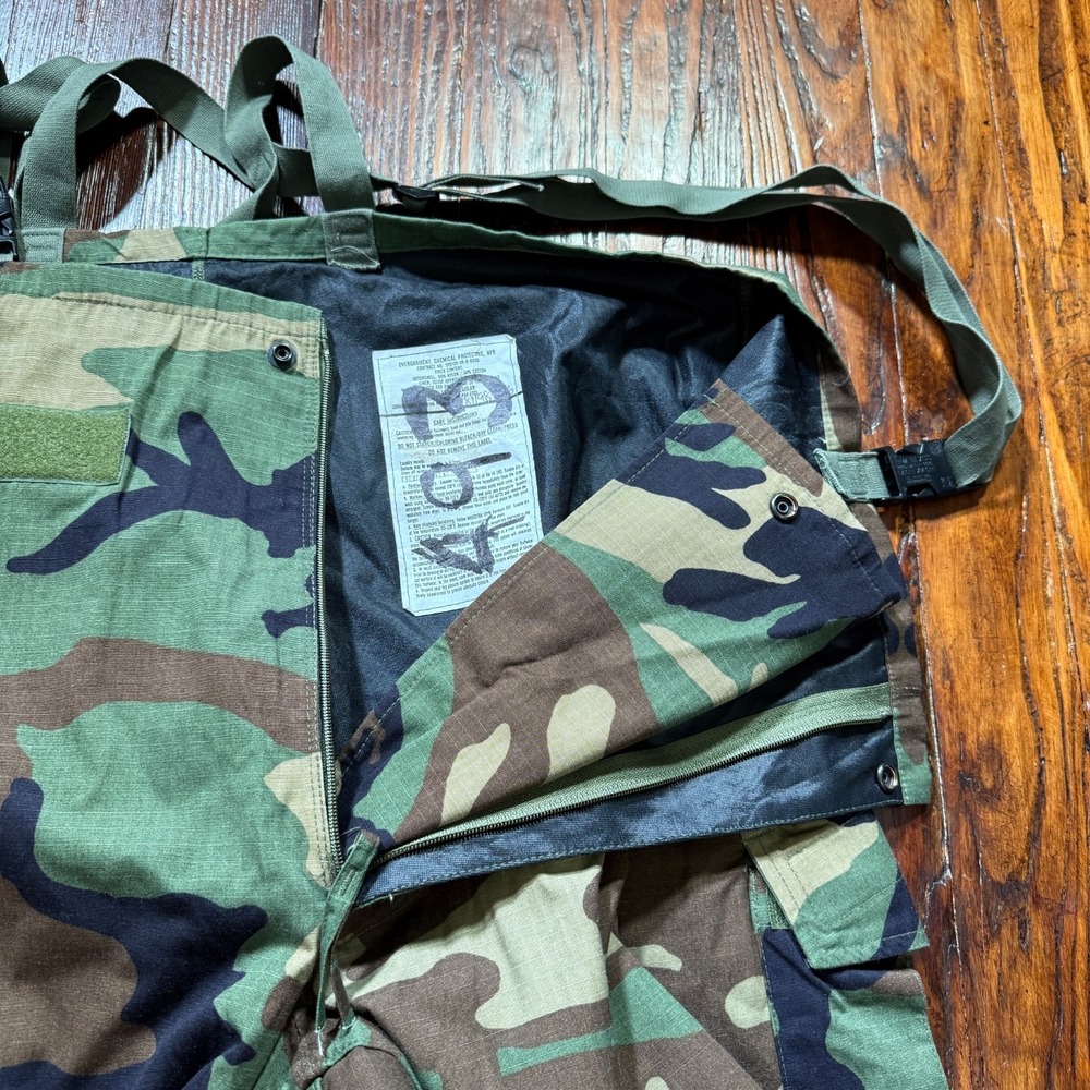 US Military Woodland Camo Chemical Protective Overgarment Jacket Pants Set Large - Picture 13 of 15